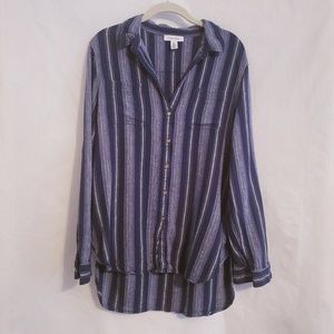 Calvin Klein Blue and Cream Button Down Shirt